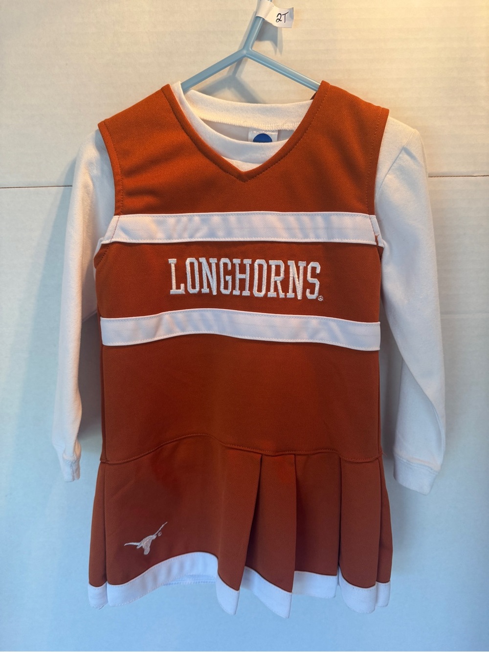 NCAA Burnt Orange and White UT Longhorns Toddler Girls Cheer Dress